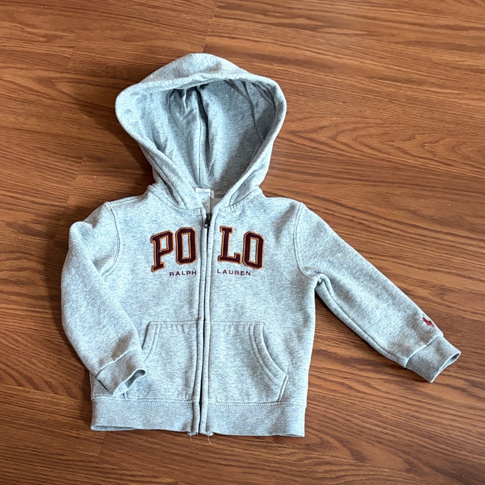SOLD - Polo by Ralph Lauren Kids Light Gray Zip-Up Hoodie